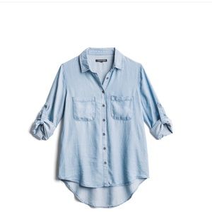 VIGOSS chambray button down shirt size  large